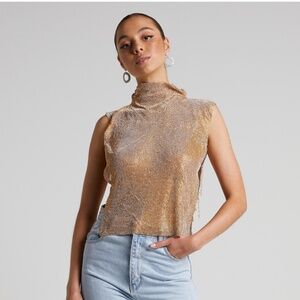 Showpo gold chain halter top